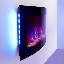 TruFlame 89cm wide wall mounted electric fire with pebbles
