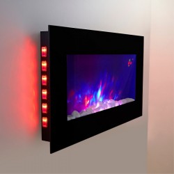 TruFlame 72cm flat wall mounted electric fire with logs and pebbles