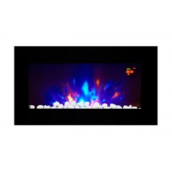 TruFlame 72cm flat wall mounted electric fire with logs and pebbles