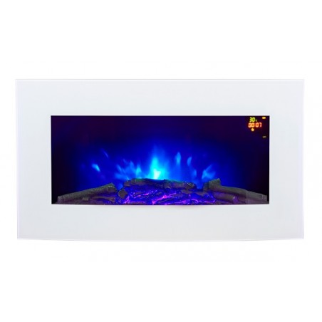 TruFlame 72cm white glass wall mounted electric fire