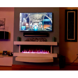 TruFlame 60 inch wall mounted white electric fire