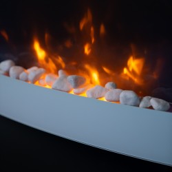 TruFlame 72cm white glass wall mounted electric fire