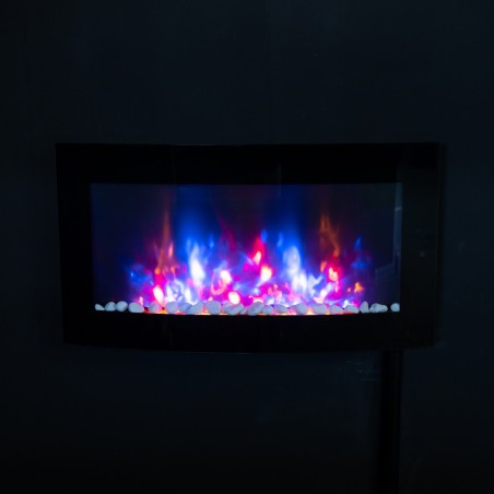 TruFlame 89cm wide wall mounted electric fire with pebbles
